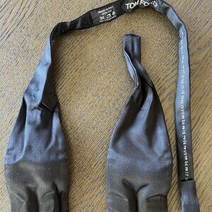 TOM FORD Black 100% Silk Formal Tuxedo Extendable Bow Tie